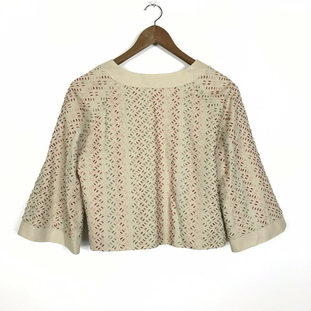 Laundry by Shelli Segal Linen Crop Jacket Small - Picture 3 of 6